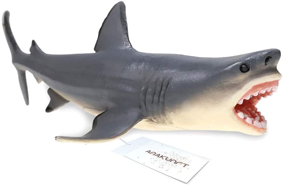  Amakunft Megalodon - Adorno para Acuario, diseño de tiburón, Resina Duradera, Seguro para Todos los Peces y Mascotas acuáticas, Juguetes Meg para niños y decoración del hogar 