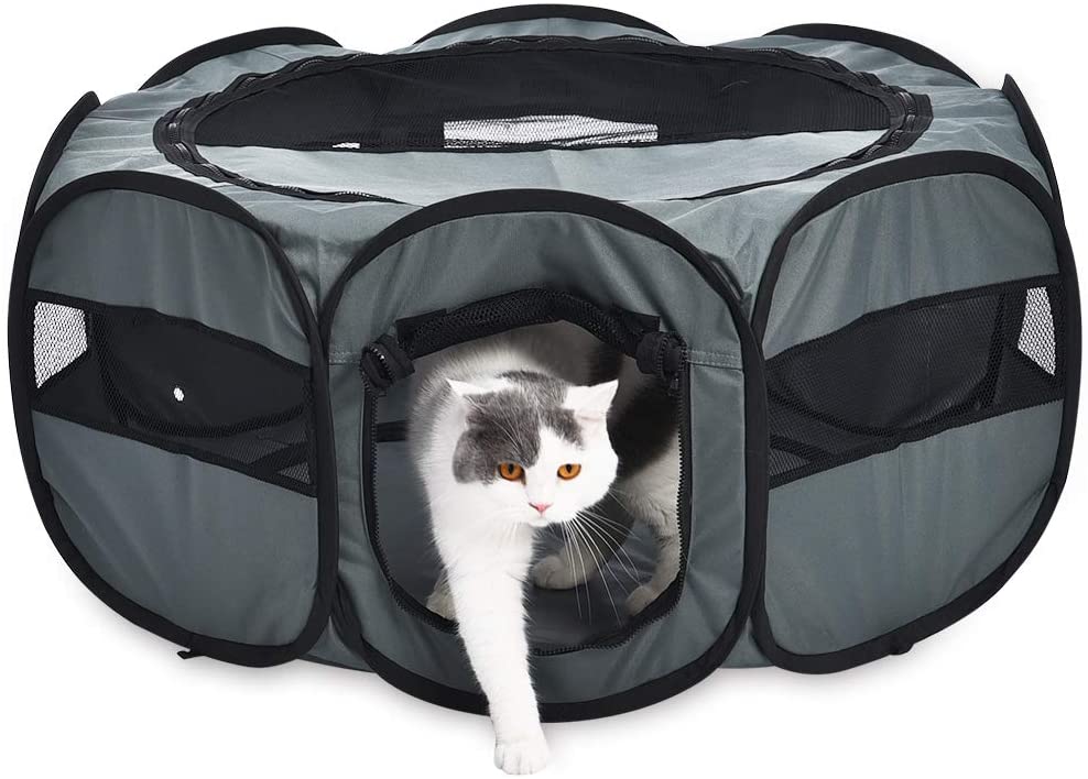  AmazonBasics – Corral para mascotas suave y transportable, 89 cm, Gris 