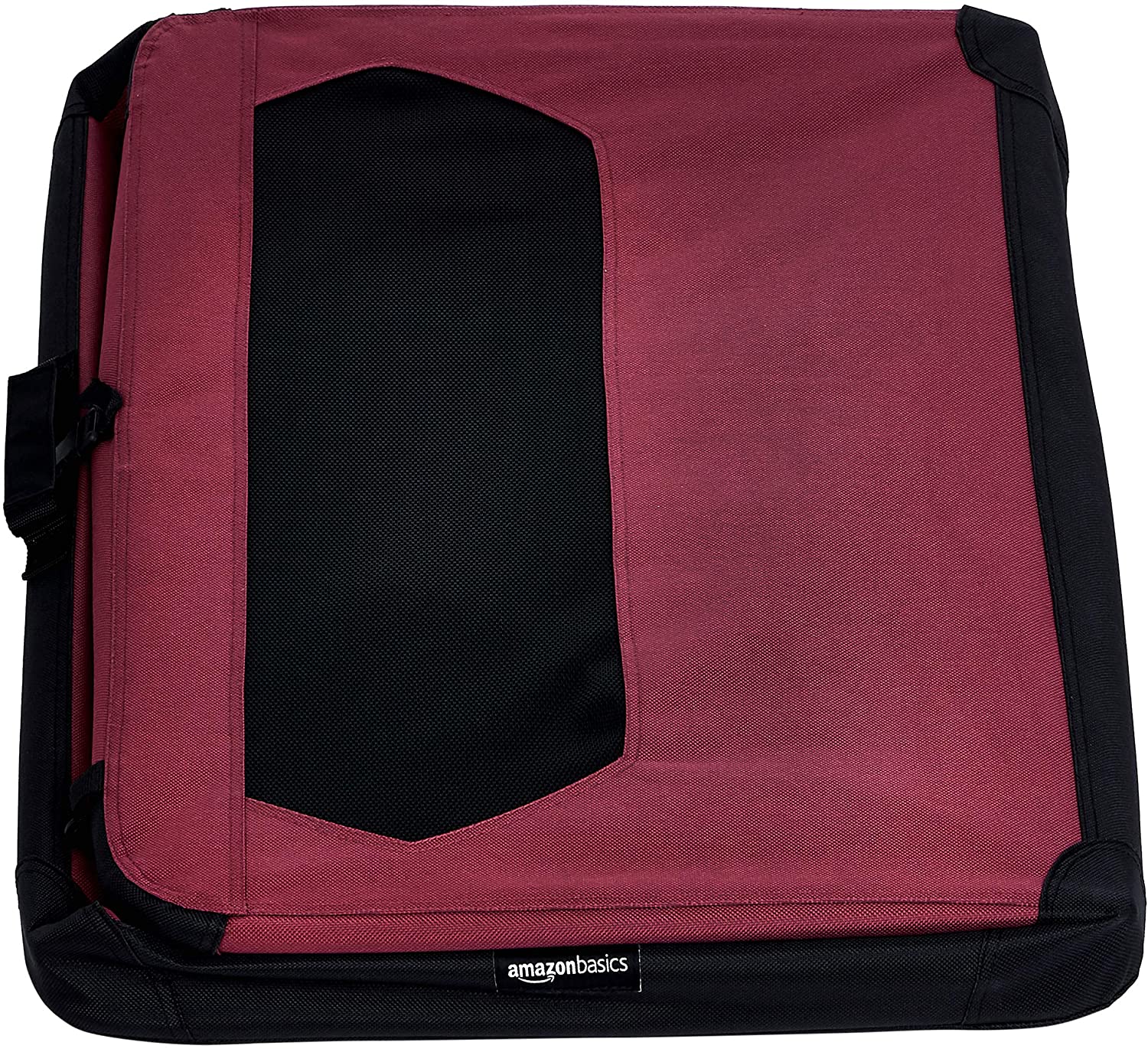  AmazonBasics – Transportín para mascotas abatible, transportable y suave de gran calidad, 91 cm, Rojo 