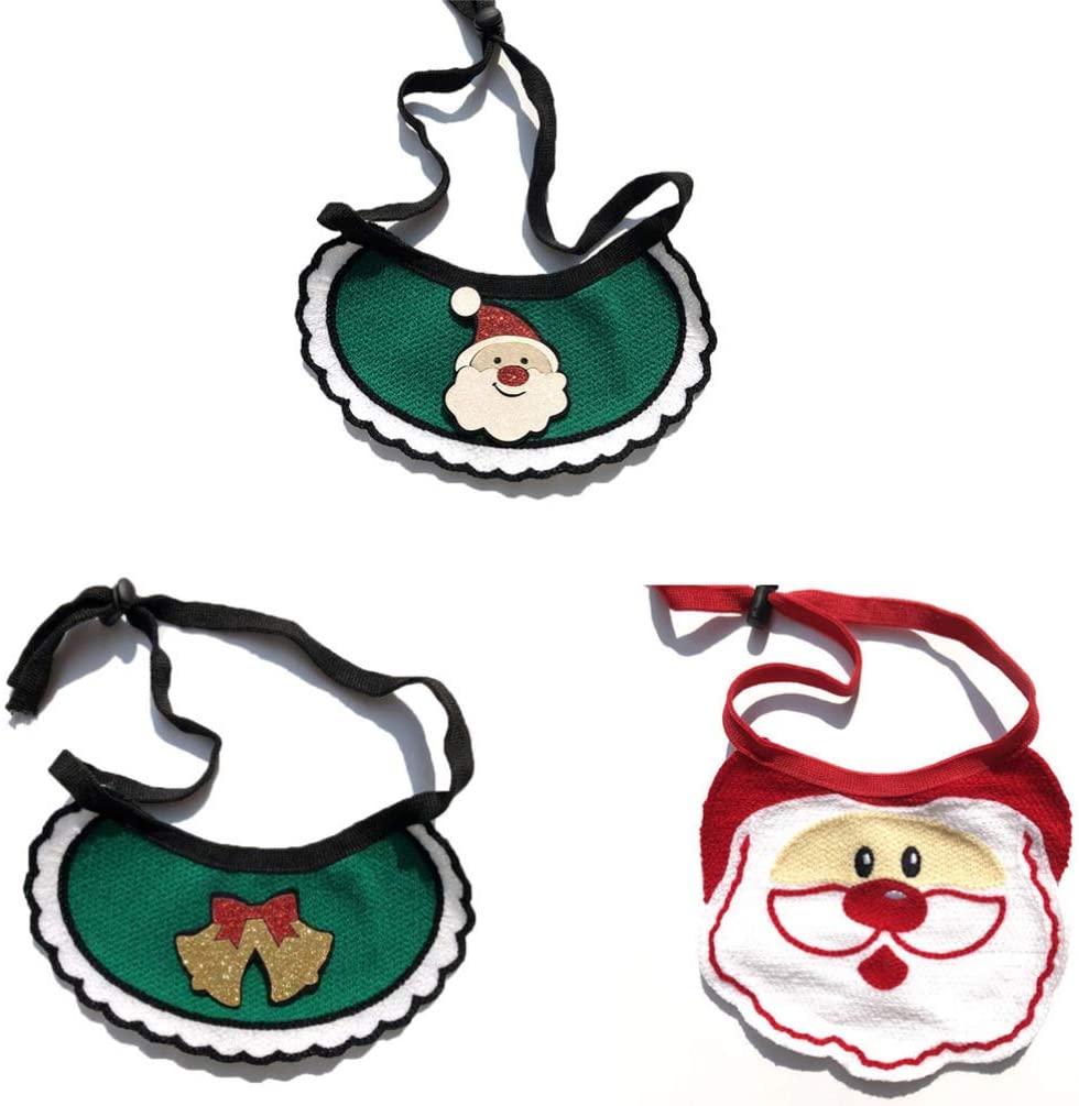  Amosfun Navidad Mascota Gato Baberos Collar de Perro con Cornamenta de Ciervo Pinza de Pelo Cachorro Gatito pañuelo para el Cuello Bufanda Ajustable Collares 2 Piezas 