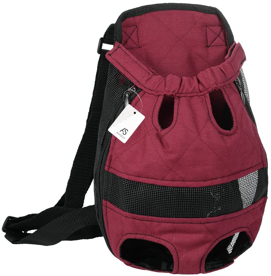  Anself - Mochila para Perros Respirable, Diseño Ergonómico, Color Borgoña 