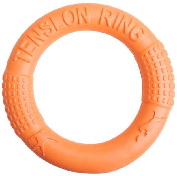  AOTUO New Dog Agility Training Toys EVA Ring Dogs Puppy Toys Dientes de Limpieza mordedura Resistente interactiva Perros Juguetes Size Small(17cm) (Orange) 