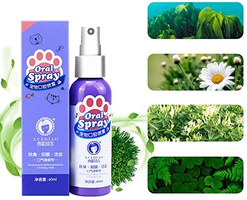  Apoorry Spray para Mascotas Perro Cuidado bucal Mal Aliento Limpieza de los Dientes Ambientador Eliminación de la Placa 