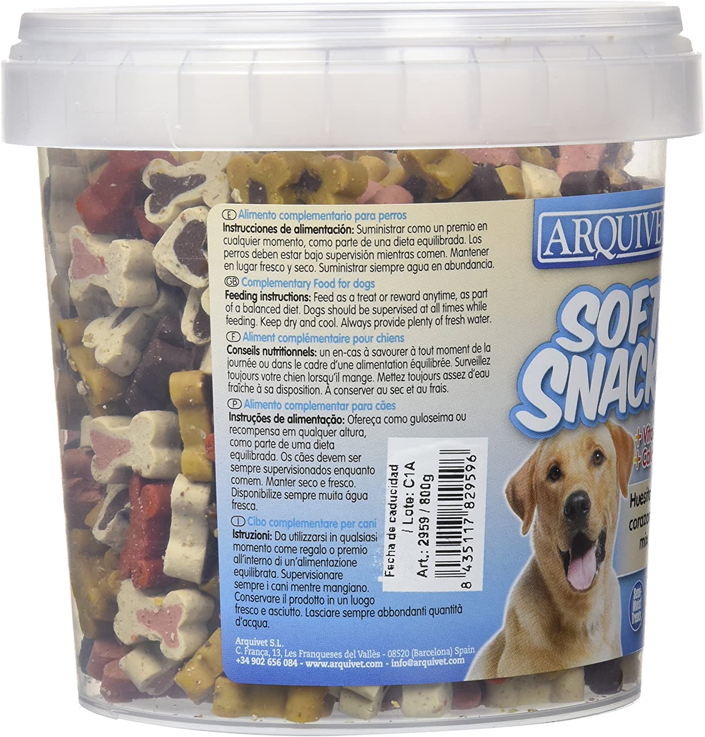  Arquivet Soft Snacks huesitos y Corazones Mix 800 grs - 855 gr 