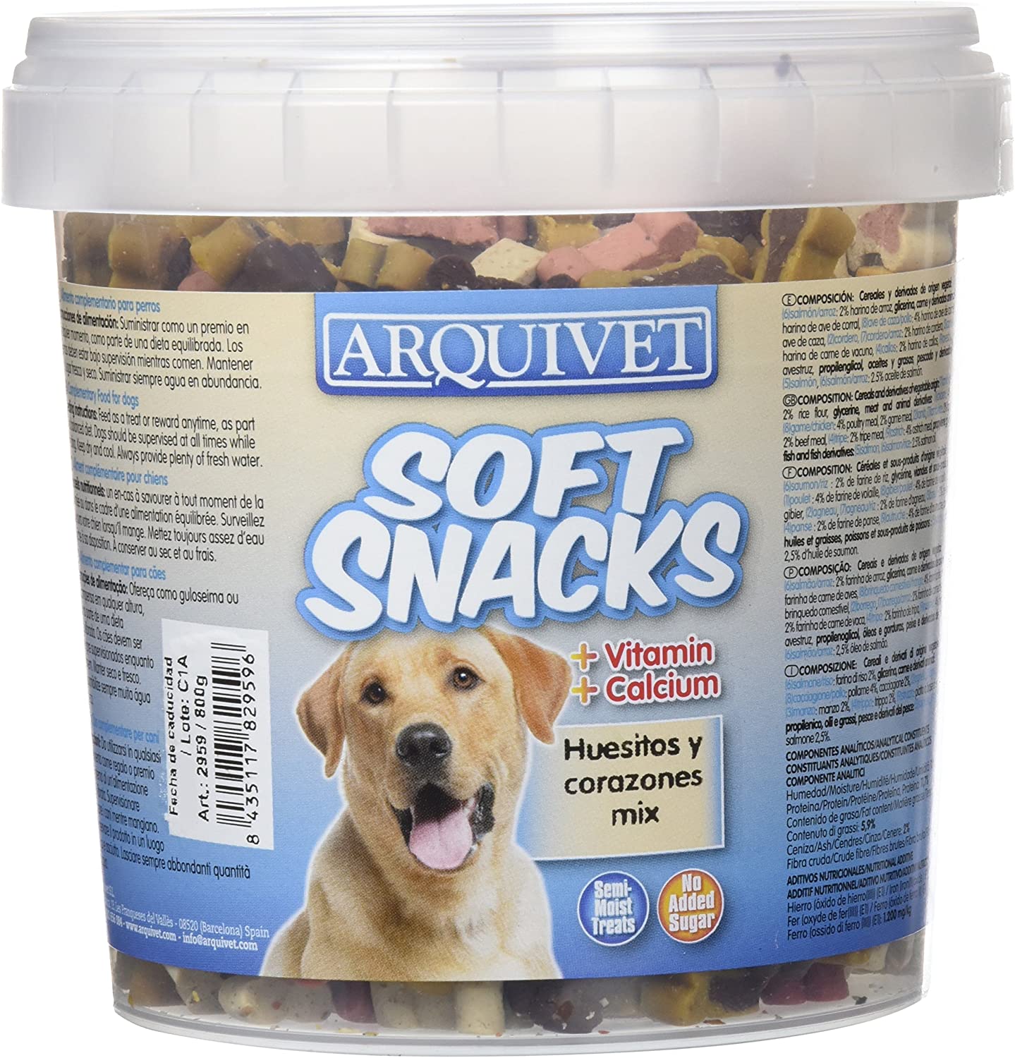  Arquivet Soft Snacks huesitos y Corazones Mix 800 grs - 855 gr 