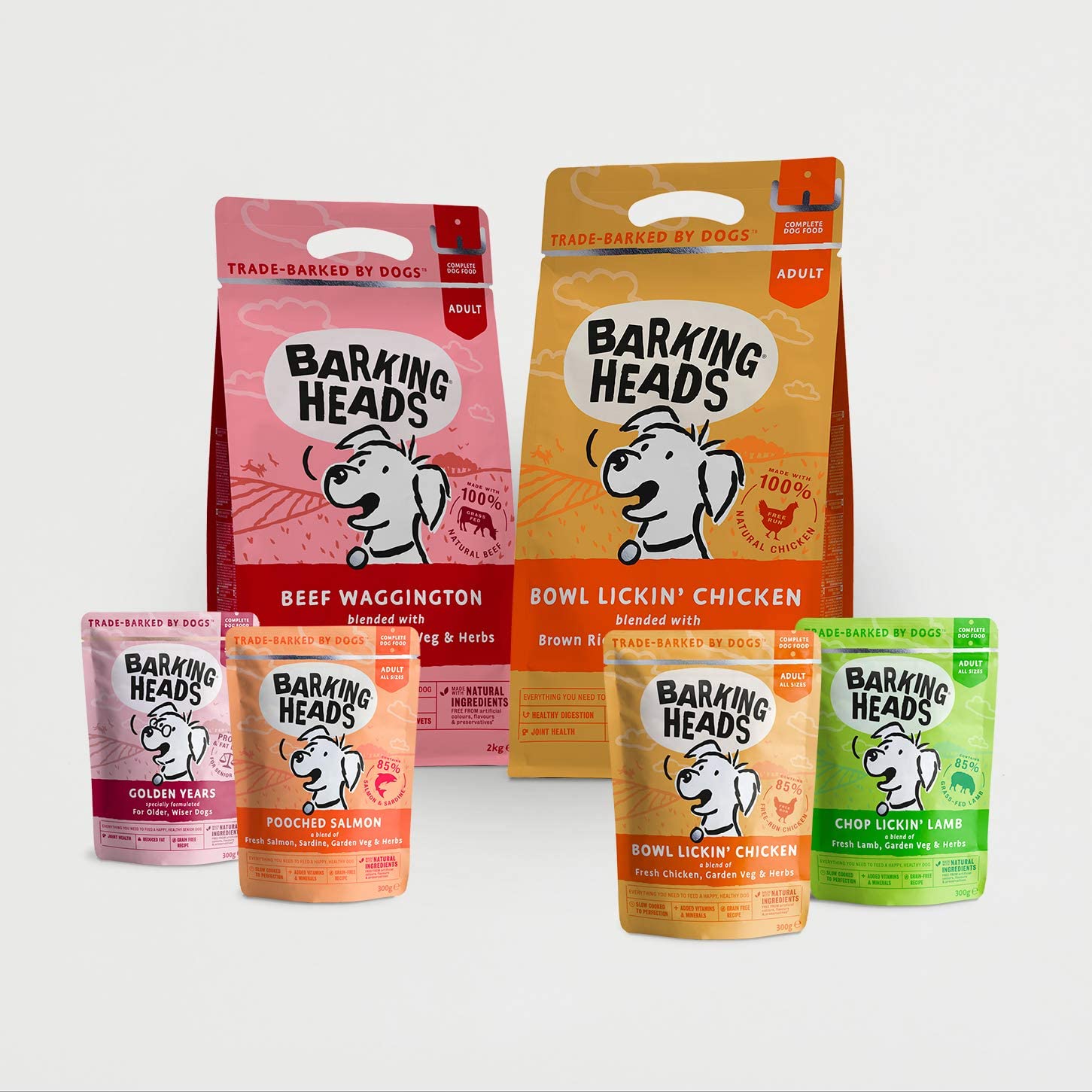  Barking Heads Comida Seca para Perros - Pooched Salmon - Salmón 100% natural sin aromas artificiales, Ayuda a mejorar la salud de la piel y el pelo, 2 kg 