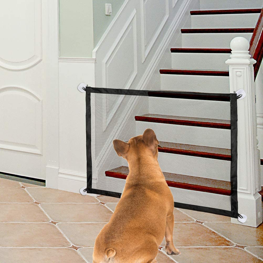  Barrera de Seguridad Plegable portátil Protector Seguro Magic Gate Mascota Aislante Red de Seguridad para Cocina Arriba Balcón 110 * 72 cm 