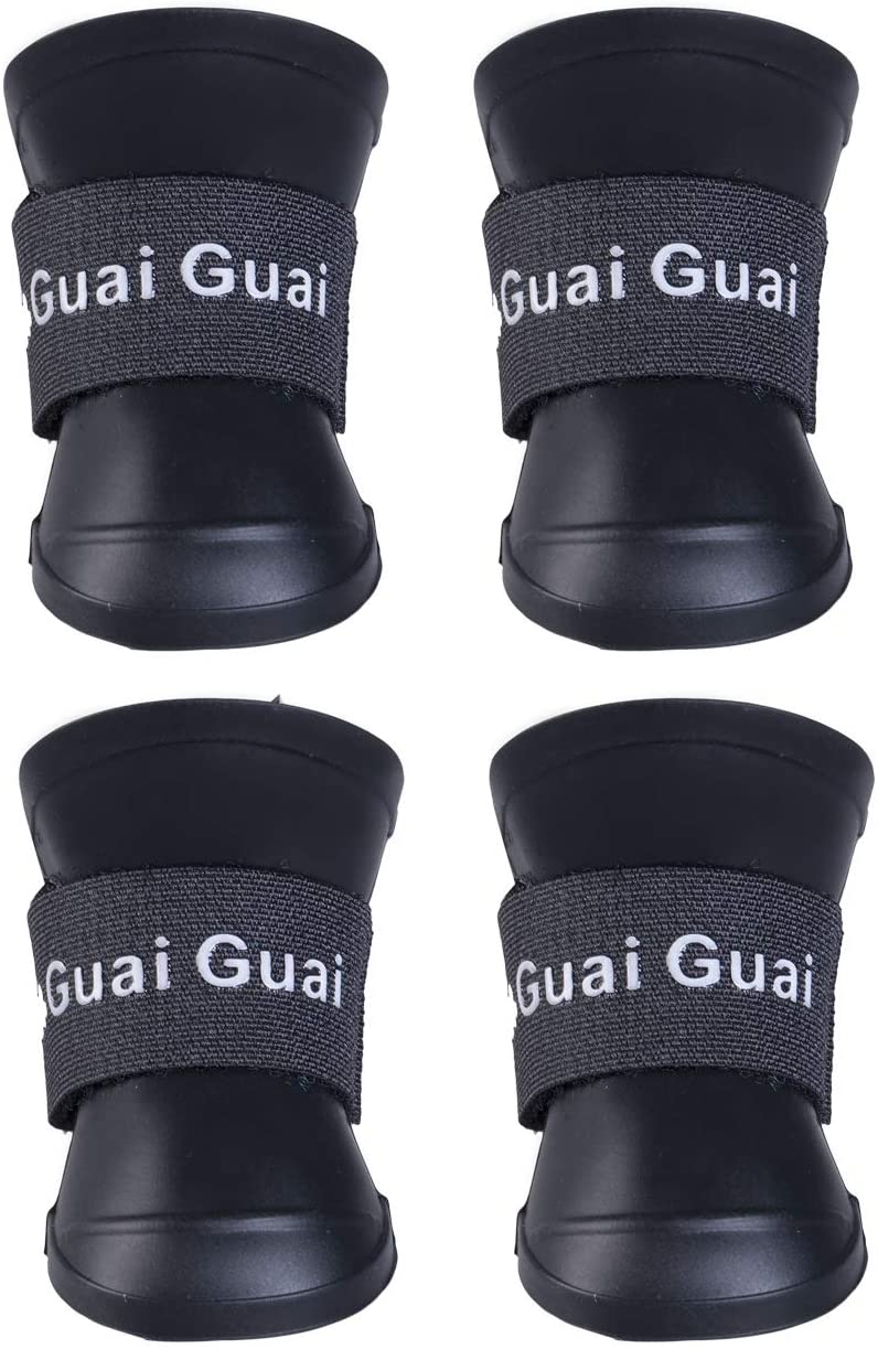  BAYUE La más Caliente Linda Mascota a Prueba de Agua Zapatos de Lluvia Botas Calcetines Bota de Goma Antideslizante for pequeños Zapatos de Perro Grande (Color : Rojo, Size : L) 