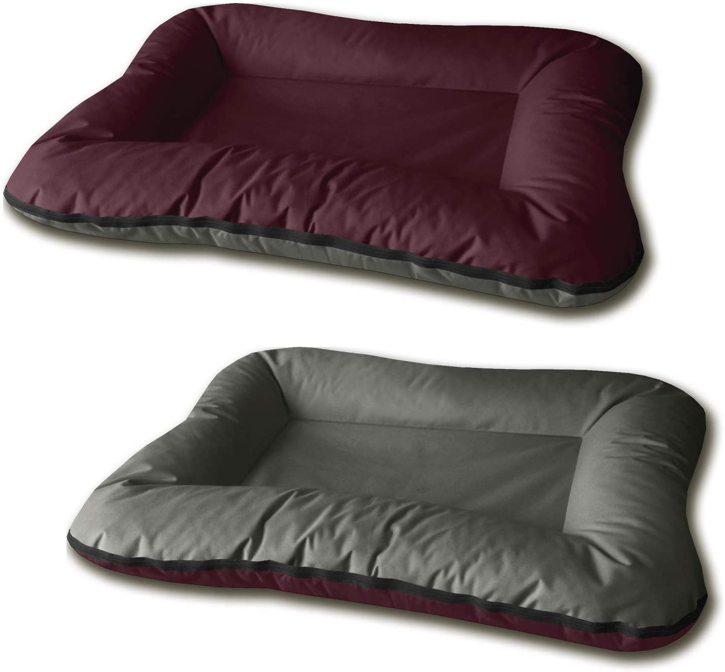  BedDog® 2 en 1 Vera Cereza/Gris XXL Aprox. 120x90cm colchón para Perro, 7 Colores, Cama, sofá, Cesta para Perro 