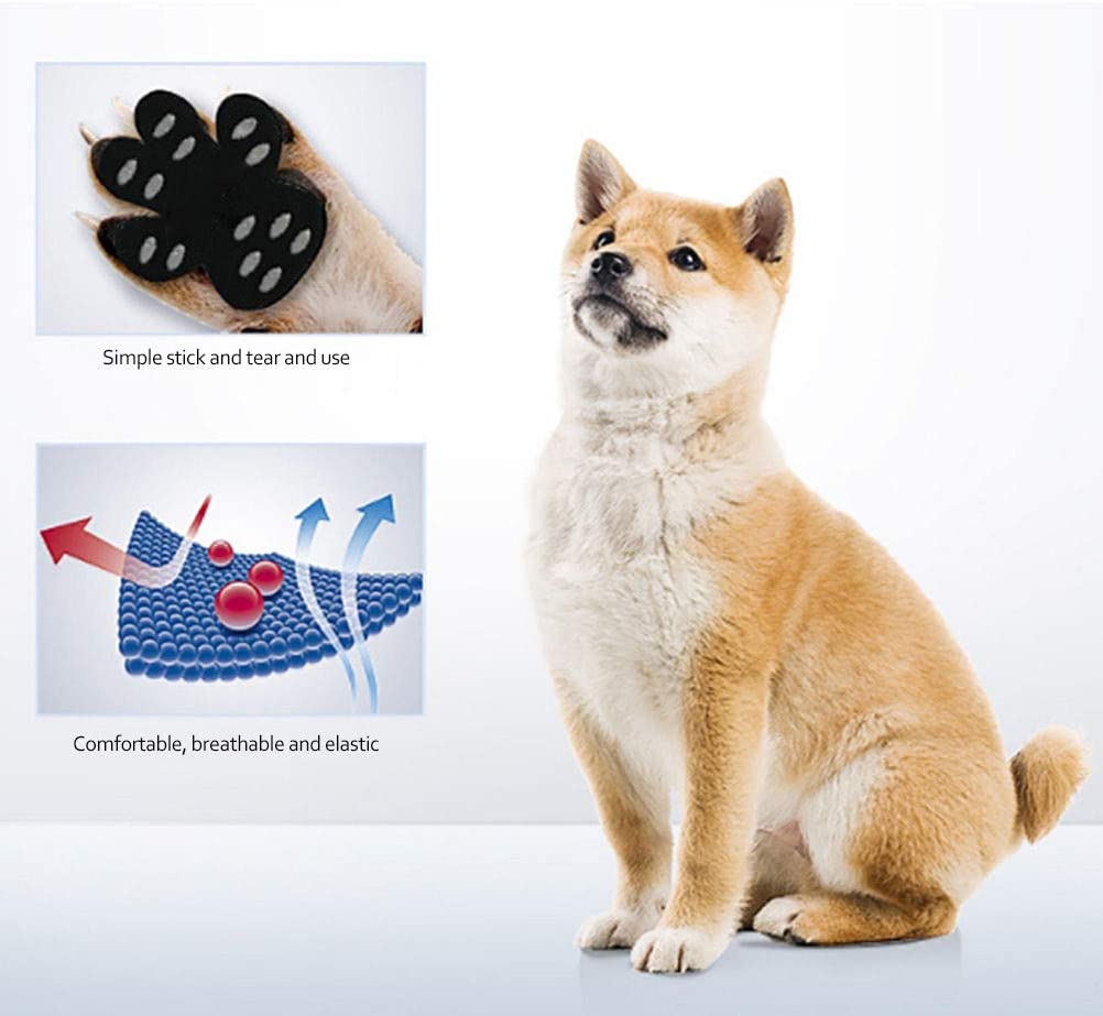  Bestice Dog Paw Protection - Almohadillas de tracción Antideslizantes con agarres, Zapatos para Perros Desechables autoadhesivos para Piso de Madera Dura Ropa Interior 