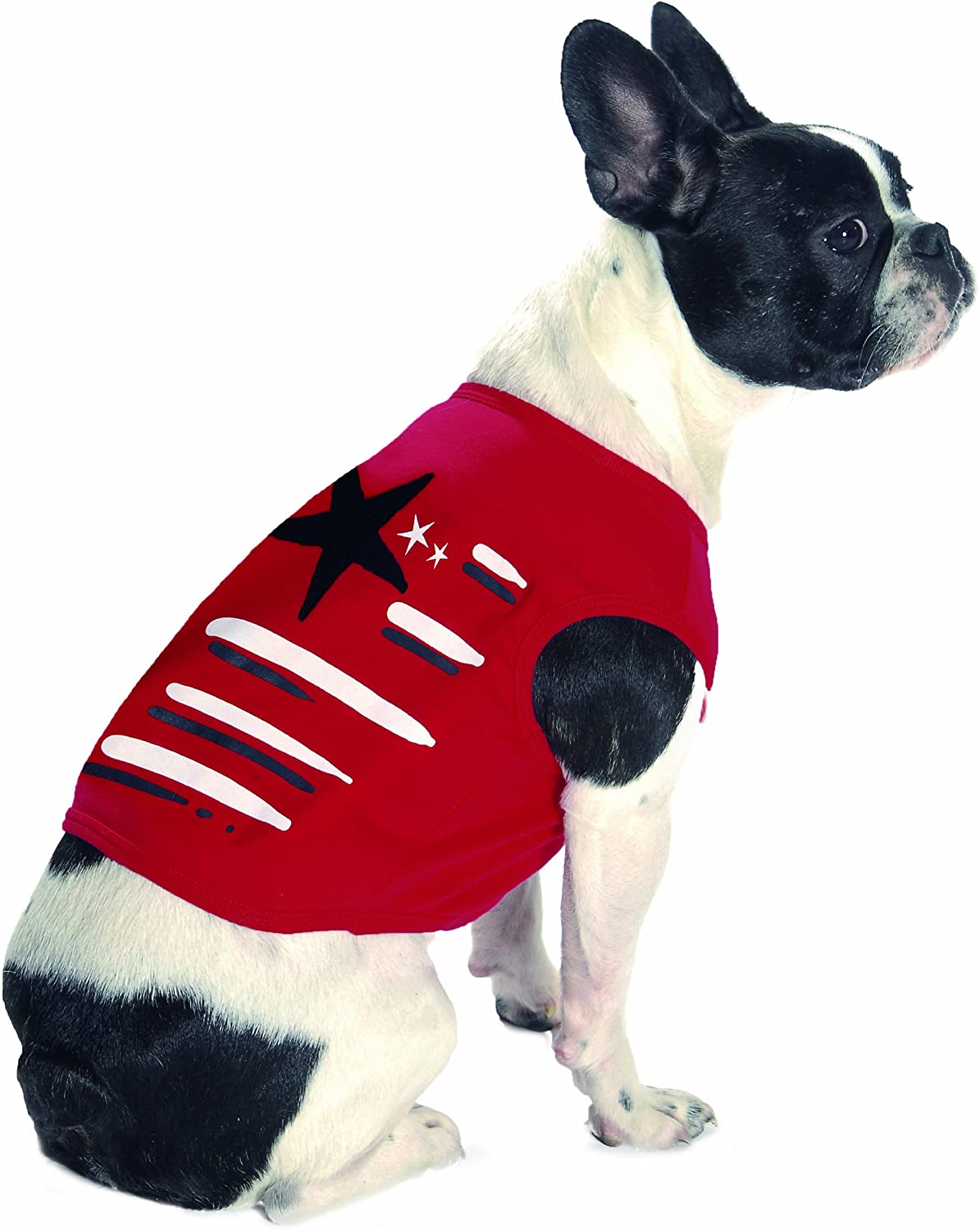  Bobby Marshall perro camiseta, rojo diseño de rayas 