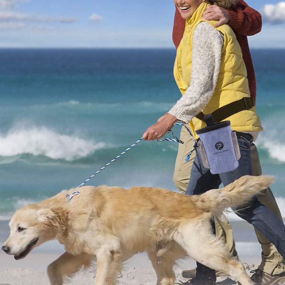  Bolsa Entrenamiento para Perro Dispensador comida perros Bolsa Caca y con Ajustable y Extraible Correa de Cintura y Facil de llevar Comida perro y mantener un artículo pequeño, teléfono, llave 