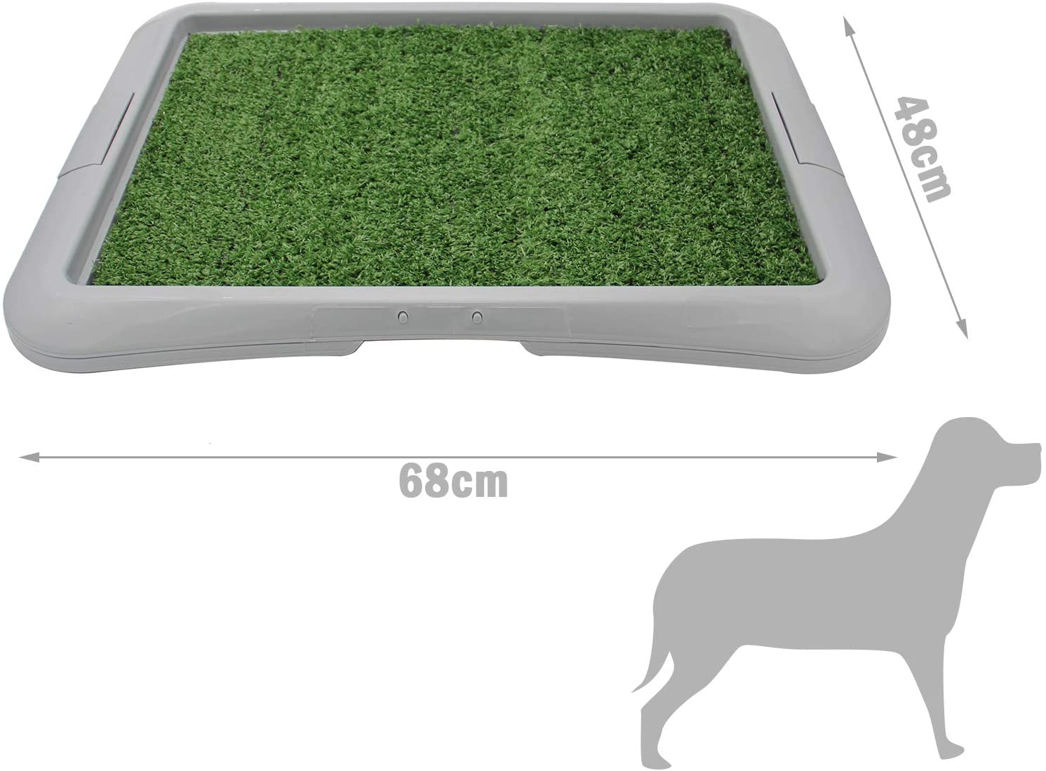  BPS Bandeja Sanitaria para Perros de Adecuado para Perra Adiestramiento Inodoro Interior para Perros Aseo Mascotas Plástico Color al Azar (Hierba: 64 x 48 x 4 cm) BPS-5704 