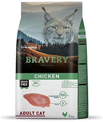  BRAVERY PIENSO para Gatos Adulto Pollo 2 KG Grain Free 