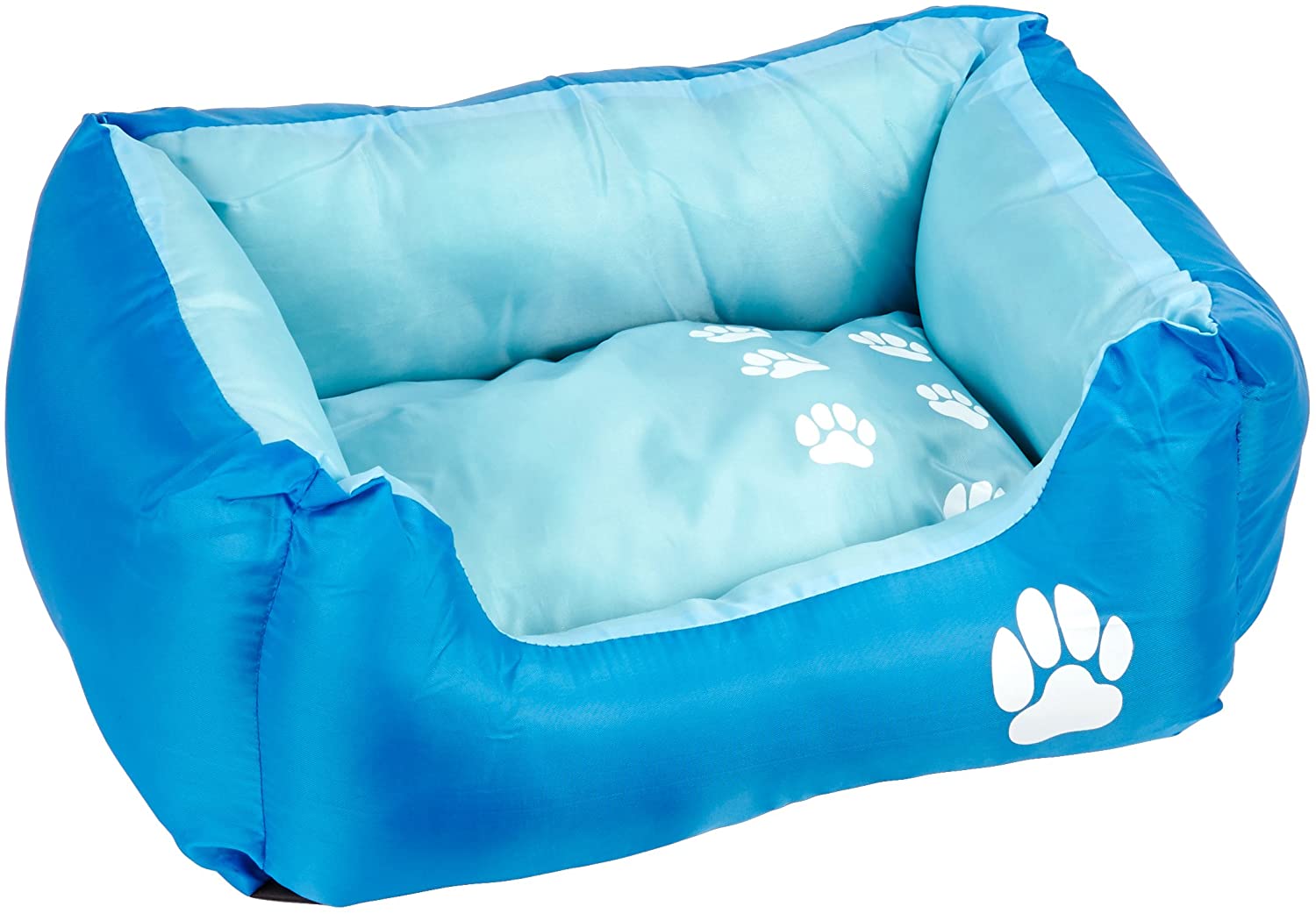  BUNNY BUSINESS - Cama para Mascotas Rectangular de teflón, Suave y calentita para Perros y Gatos. Cojines y Camas, Grande, Azul 