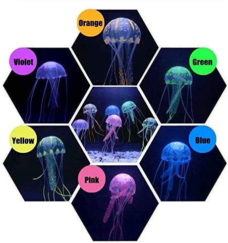  Bureze 15 Unidades de gominolas Artificiales de Tres tamaños, 6 Colores, para Acuario, pecera, decoración de Efecto Brillante bajo el Agua, decoración para Mascotas 