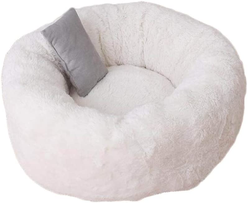  Cama para Perros Piel sintética Peluche Redondo Donut Lavable Suave Resistente Perros Cojín Alfombrilla para Mascotas Cachorro Manta de Descanso 