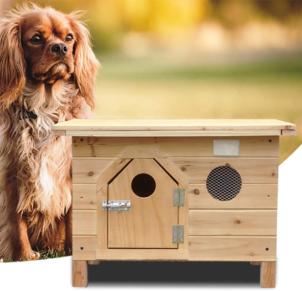  Casa De Perro, Sólido Cajón Del Perro De Madera, Al Aire Libre A Prueba De Lluvia Para Perro/Gato Del Animal Doméstico De La Perrera De La Litera Jaula De Perro Caliente,Marrón,XXL 