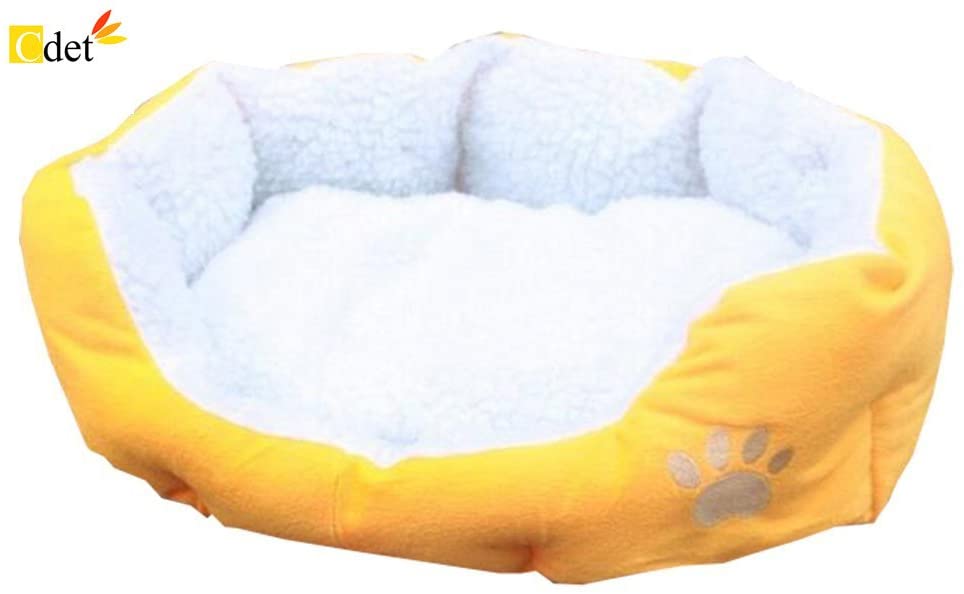  Cdet Cama para Mascotas Redonda o de Forma Oval dimple Fleece Nesting Perro Cueva para Gatos y Perros pequeños,46cm*42cm,Rosa roja 