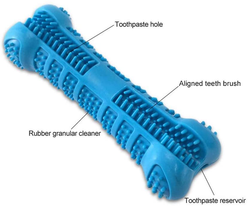  Cepillo de dientes Hamkaw para perros, no tóxico, resistente a mordidas, de goma natural, para masticar perros, hueso, cuidado dental, limpieza eficaz de dientes para perros, mascotas, cuidado oral 