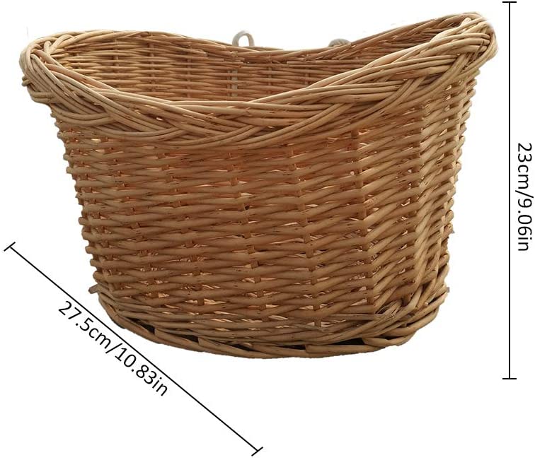  Cesta delantera de mimbre vintage para bicicleta, para la compra, para bicicleta, mascota, color F, tamaño talla única 