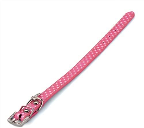  Collar Correa Cuero PU Color Rosa Ajustable para Perro Mascota XS 