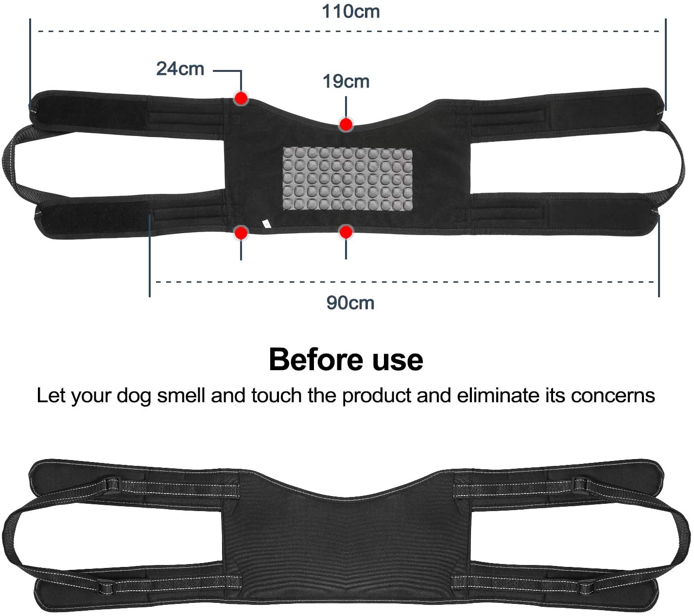  Conjunto de arnés de Soporte para Perros,Perro elevación Soporte arnés canino Ayuda rehabilitación arnés para Perros con Patas traseras débiles,Correa asistida y Cable de Transporte,XL 