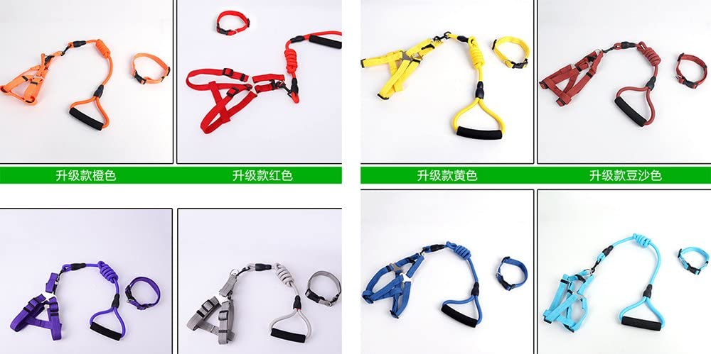  Conjunto de arnés y collar para perros, exterior ajustable y Heavy Duty Collar de perrito para perros, para entrenamiento Escalada, arnés de rescate para perros grandes / medianos / pequeños 