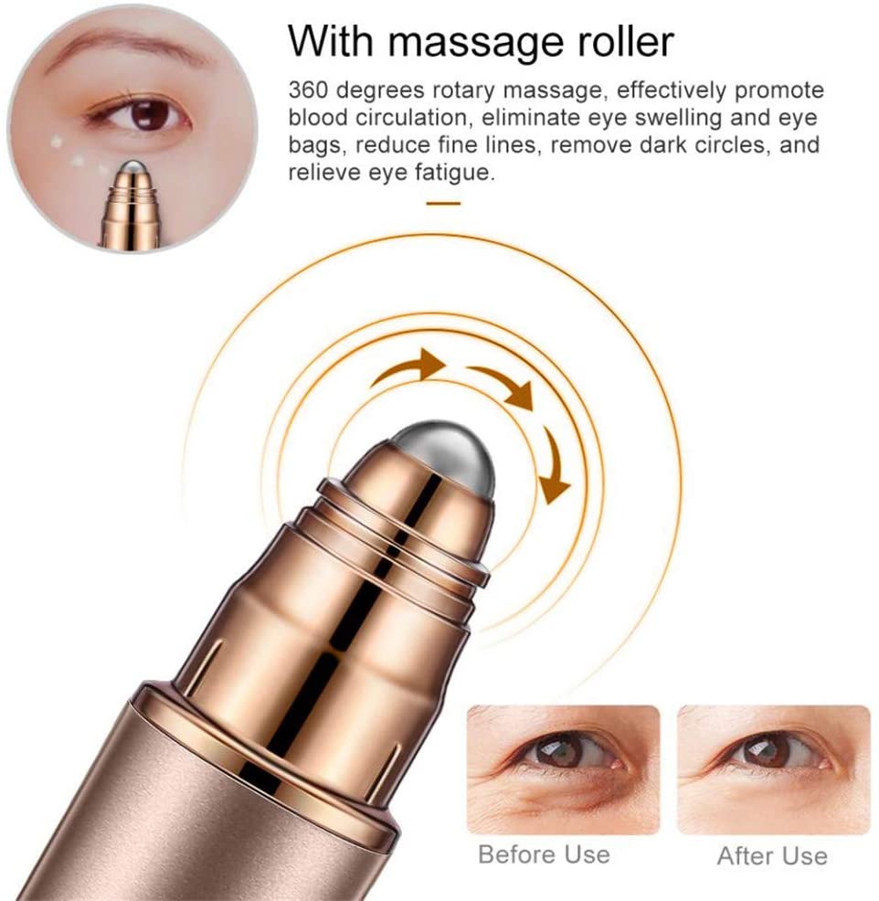  Copper Masajeador de Ojos con vibración sónica, Alivia Tus círculos Oscuros, Mejora el envejecimiento y la absorción, Reduce la hinchazón, Arrugas, Fatiga, Cuidado de los Ojos y la Piel Facial 