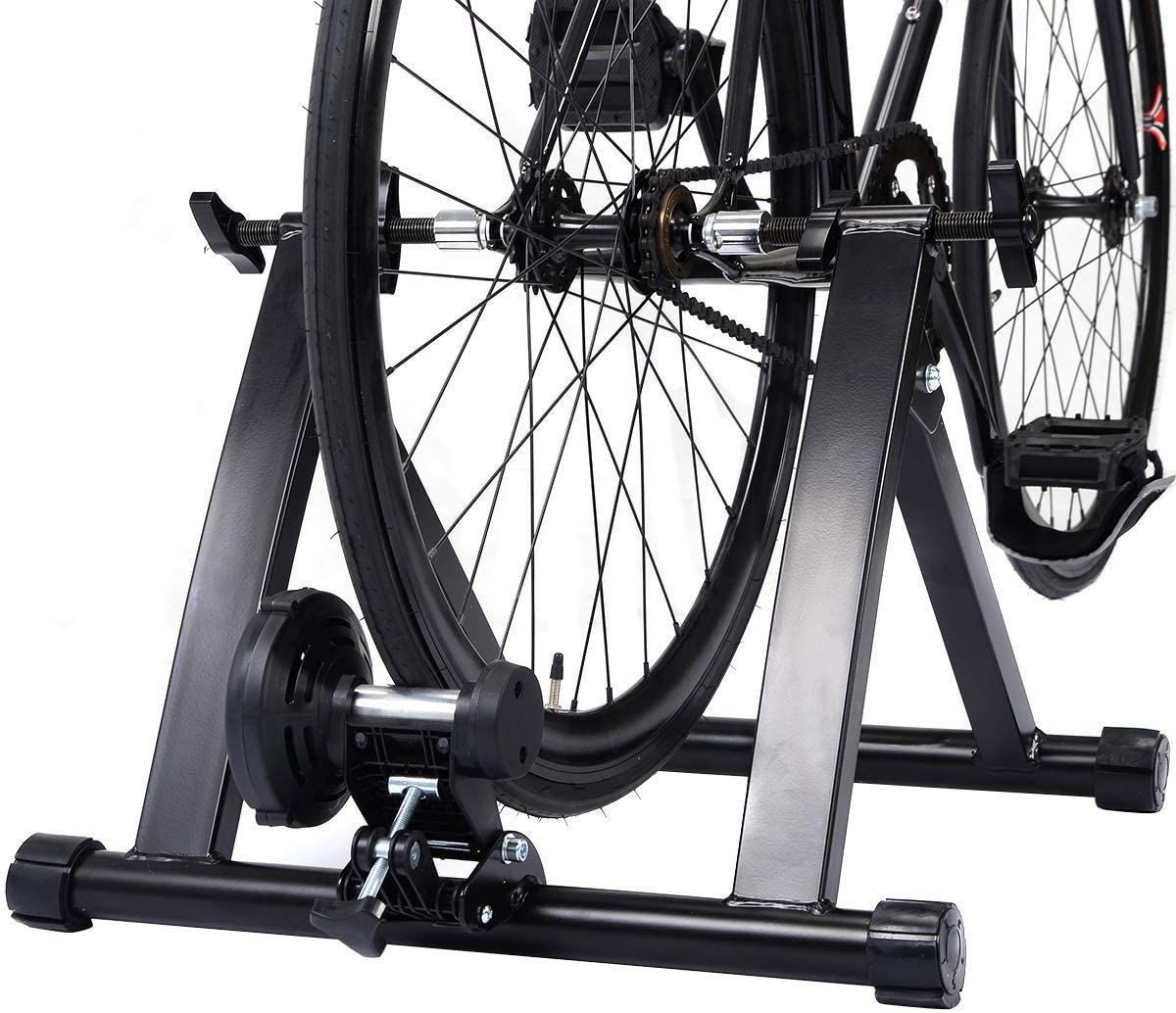  COSTWAY Bicicleta Estática Soporte Rodillo de Ciclismo Entrenamiento Plegable Carga Máxima hasta 150 kg Color Negro 