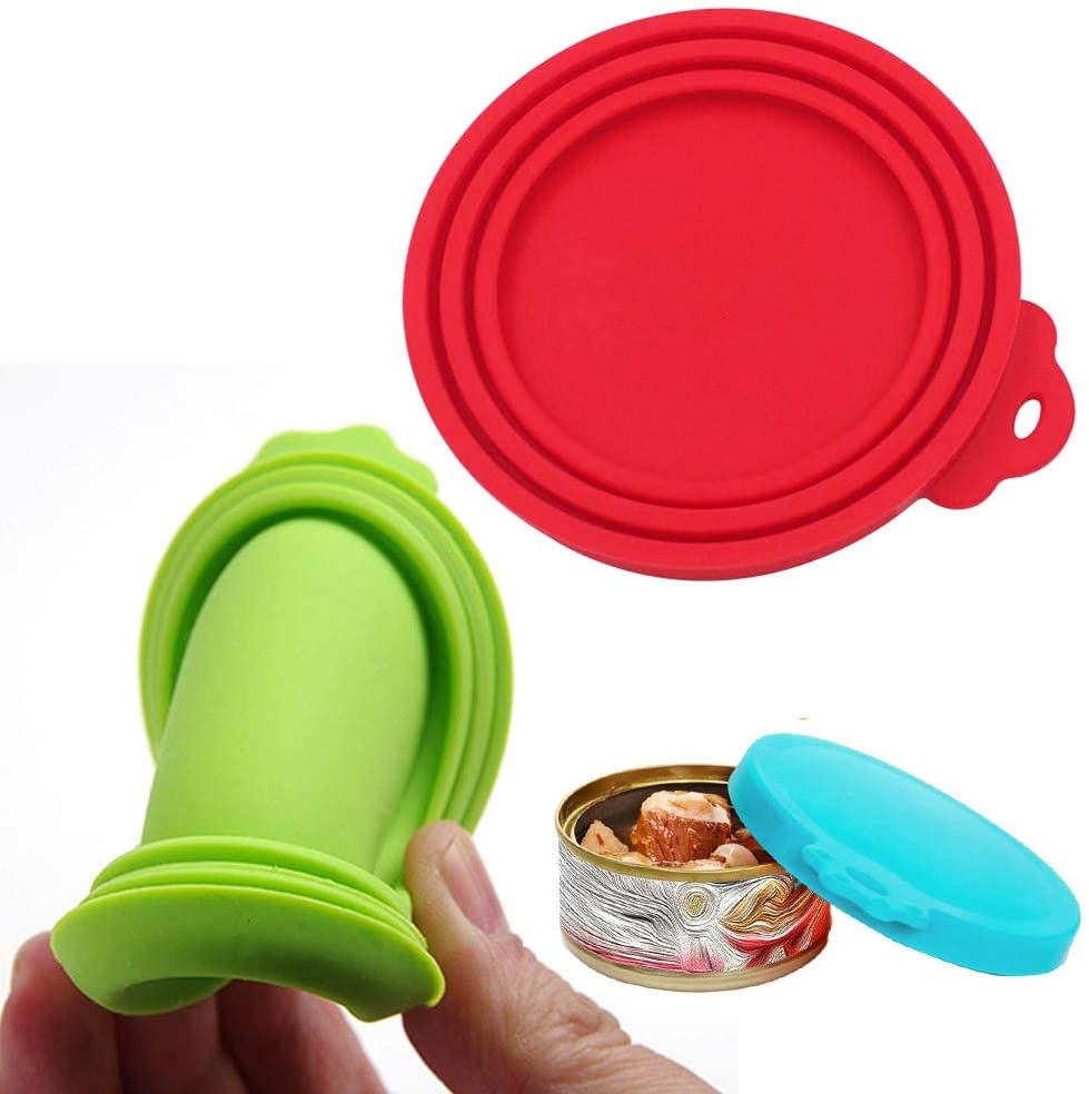  Cubiertas de Silicona para latas de Mascotas - WENTS 6PCS para mascotas perros gatos comida lata se adapta a todos los tamaños estánda tapas universales de silicona para tapas de latas 