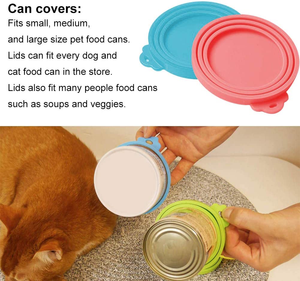  Cubiertas de Silicona para latas de Mascotas - WENTS 6PCS para mascotas perros gatos comida lata se adapta a todos los tamaños estánda tapas universales de silicona para tapas de latas 