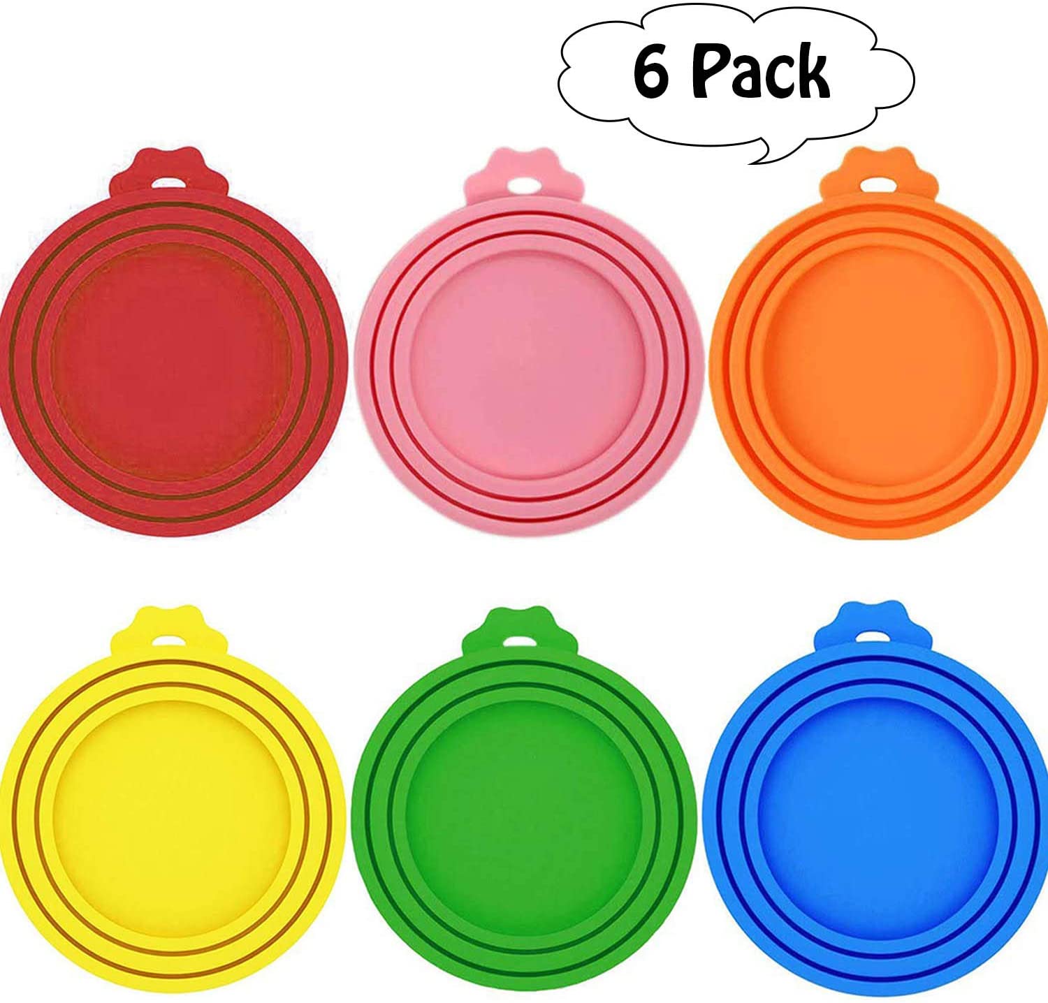  Cubiertas de Silicona para latas de Mascotas - WENTS 6PCS para mascotas perros gatos comida lata se adapta a todos los tamaños estánda tapas universales de silicona para tapas de latas 