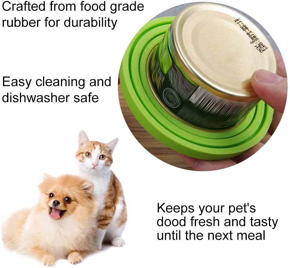  Cubiertas de Silicona para latas de Mascotas - WENTS 6PCS para mascotas perros gatos comida lata se adapta a todos los tamaños estánda tapas universales de silicona para tapas de latas 