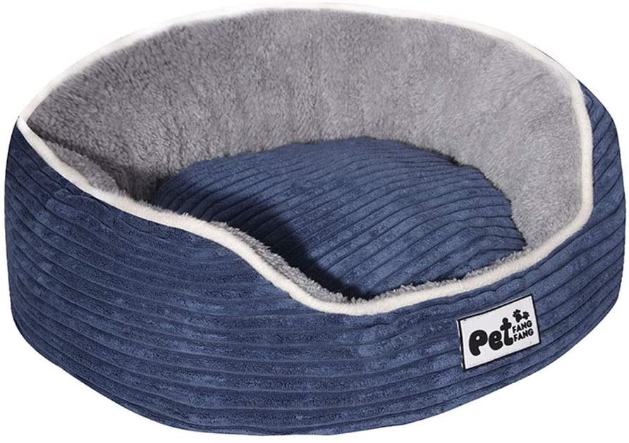  CWYSJ Sofá Cama de cojín cálido for Mascotas en Invierno Cesta Suave for Gato Cama de Cachorro de Perro Alfombrilla de Puntos Suaves, Forma Redonda u Ovalada Hoyuelo Cama for Gato de Mascota 