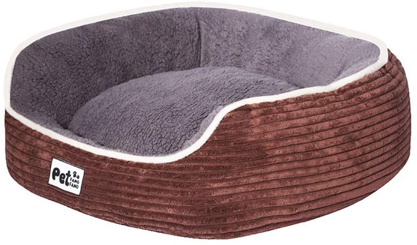  CWYSJ Sofá Cama de cojín cálido for Mascotas en Invierno Cesta Suave for Gato Cama de Cachorro de Perro Alfombrilla de Puntos Suaves, Forma Redonda u Ovalada Hoyuelo Cama for Gato de Mascota 