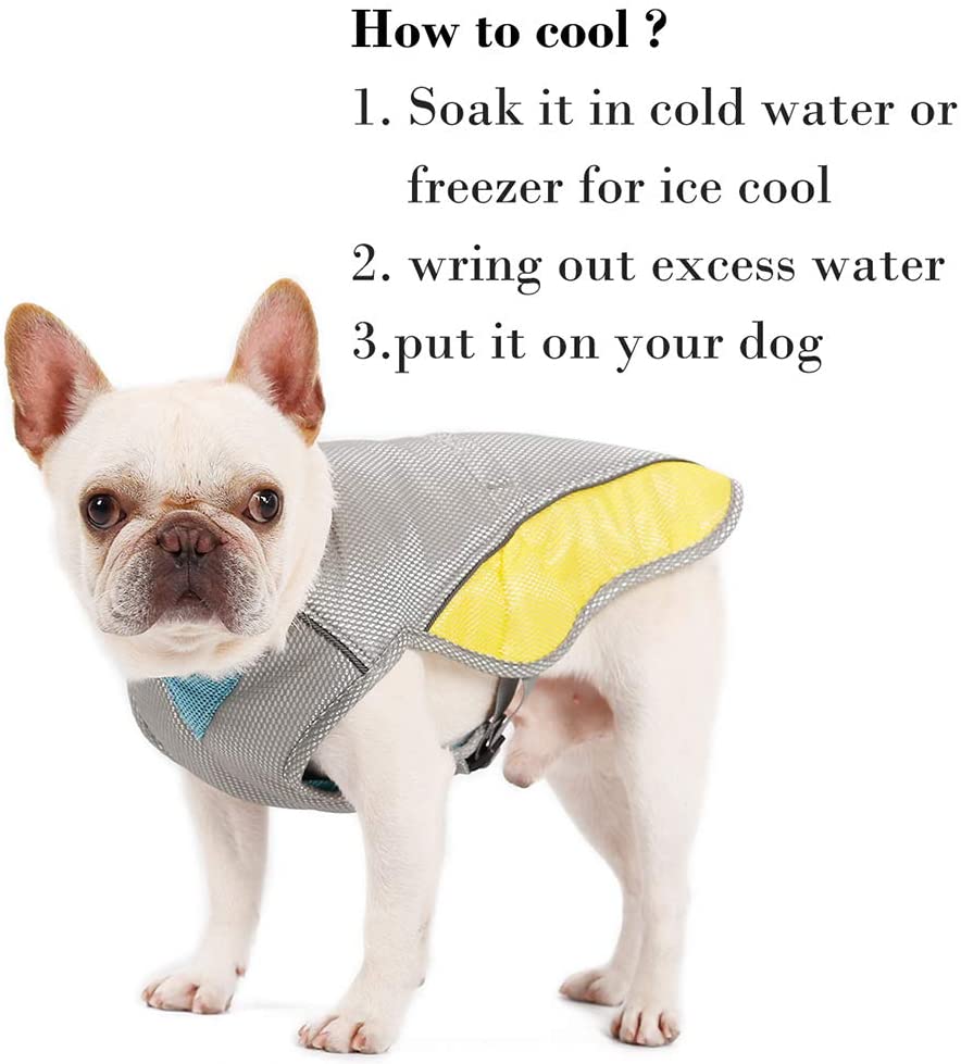  Danigrefinb Chaleco Perro, Chaleco de Verano para Mascotas, Chaleco de enfriamiento para prevención de Golpes de Calor, Chaqueta para Cachorro, Ropa refrigerante para Perro 