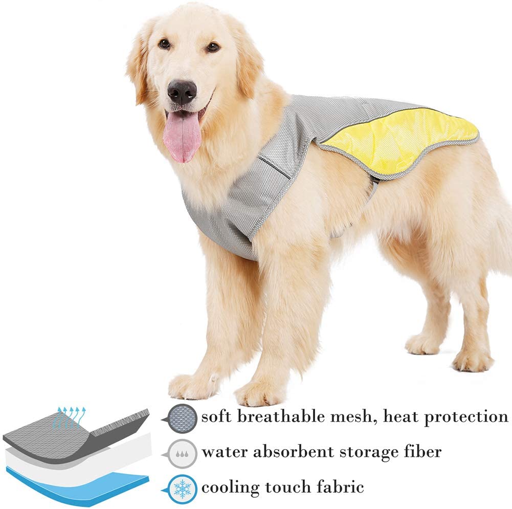  Danigrefinb Chaleco Perro, Chaleco de Verano para Mascotas, Chaleco de enfriamiento para prevención de Golpes de Calor, Chaqueta para Cachorro, Ropa refrigerante para Perro 