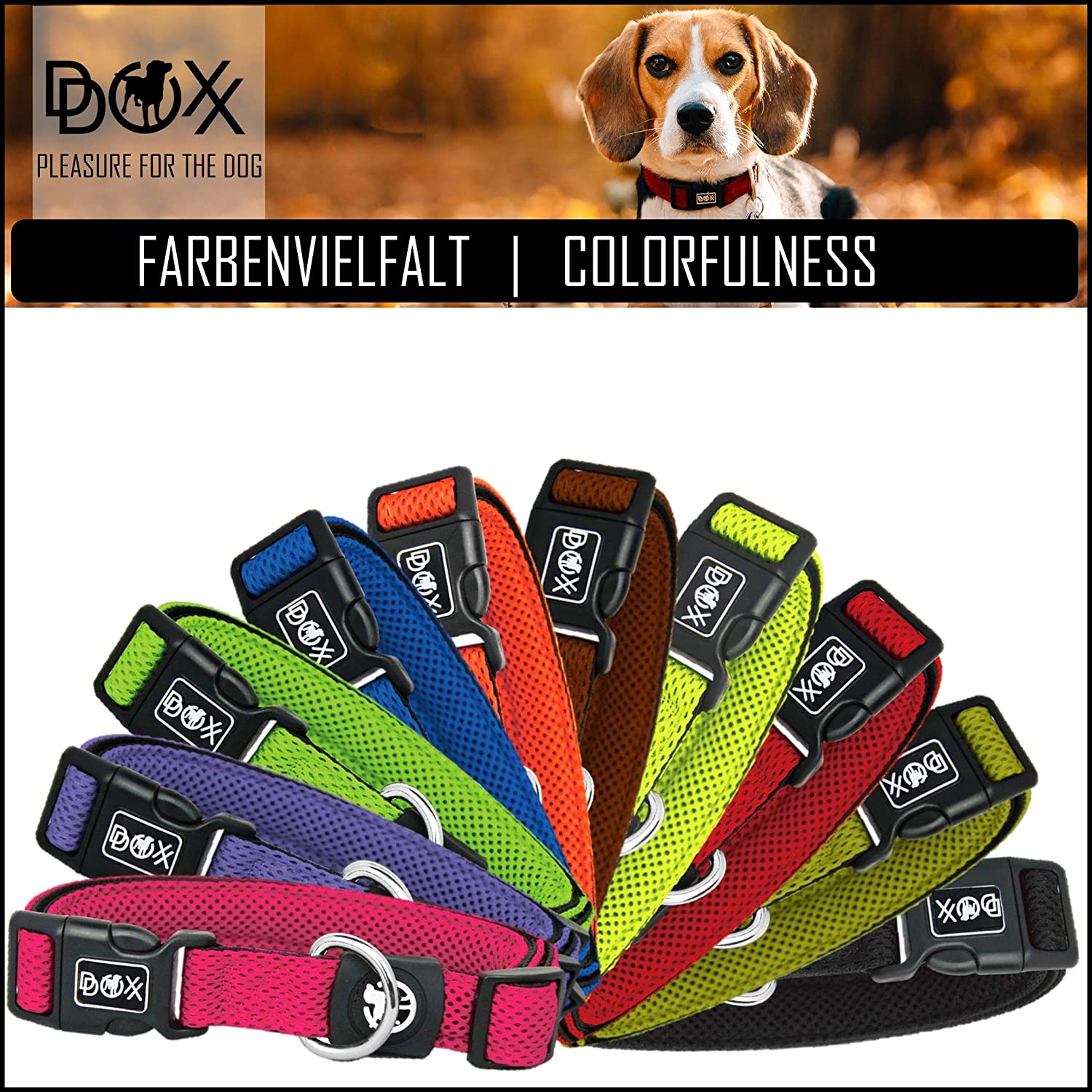  DDOXX Collar Perro Air Mesh, Ajustable, Acolchado | Diferentes Colores & Tamaños | para Perros Pequeño, Mediano y Grande | Collares Accesorios Gato Cachorro | Rosado Pink, XS 