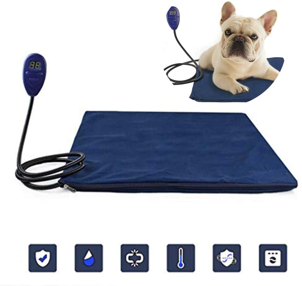  DDPP Mascota del cojín de calefacción, el regulador de 7 velocidades eléctrico Placa Térmica para Perros y Gatos Mat Calentamiento Cubierta Impermeable, Suave Acogedor para Perros Gatos,30 * 40cm 