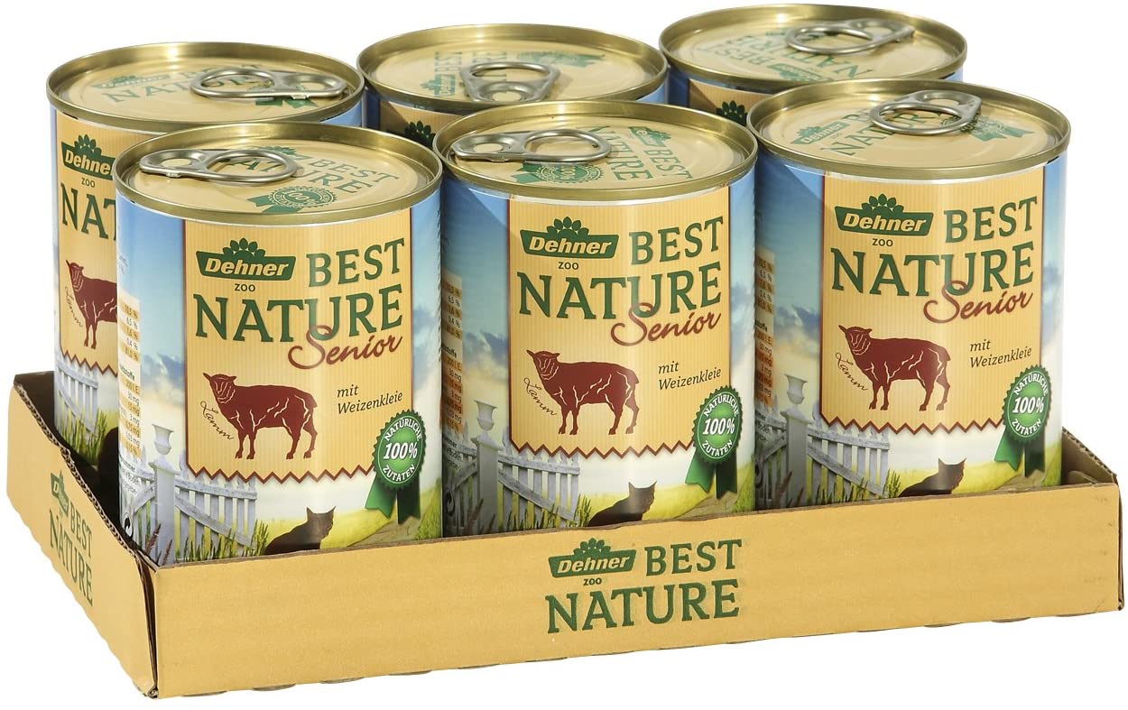  Dehner Best Nature - Comida para Gatos para Adultos, Cordero y Trigo, 6 x 400 g (2,4 kg) 