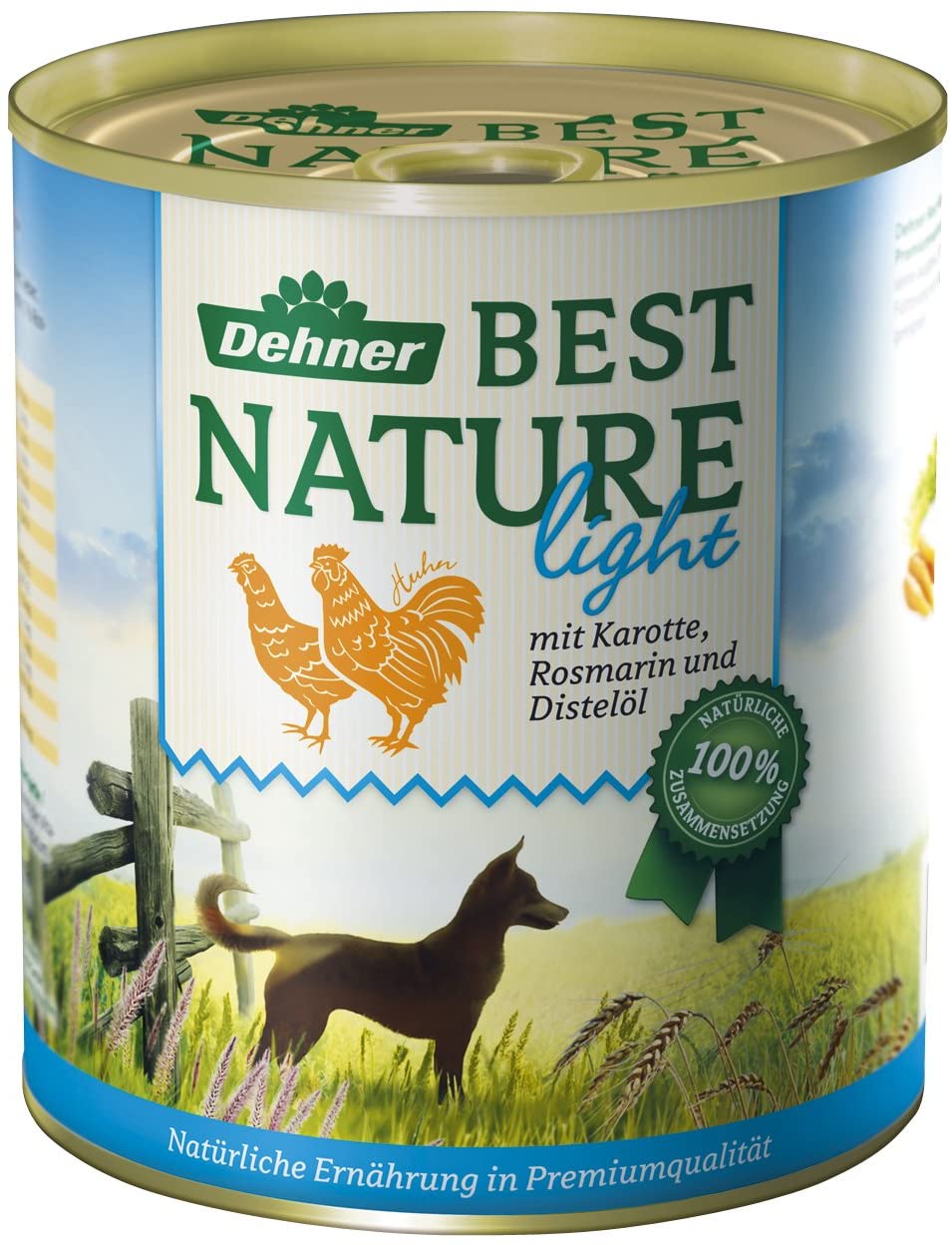  Dehner Best Nature - Comida para Perros Ligera de Pollo y Zanahoria con Aceite de Cardo 