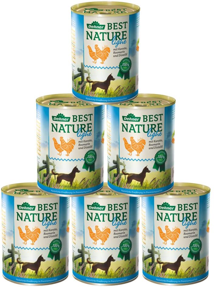  Dehner Best Nature - Comida para Perros Ligera de Pollo y Zanahoria con Aceite de Cardo 