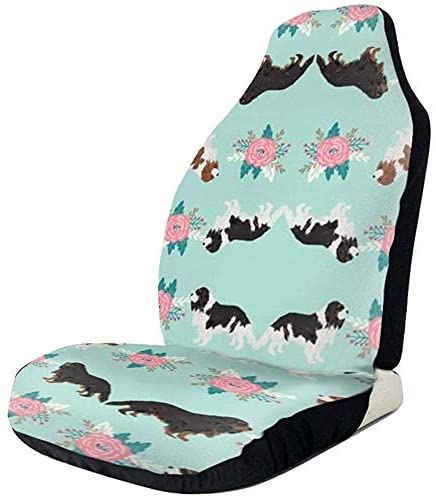  Dem Boswell Cavalier King Charles Spaniel Perros Cubierta de Asiento de automóvil Grunge Asientos Delanteros Solo Protector de Asiento de Cubo Lleno 