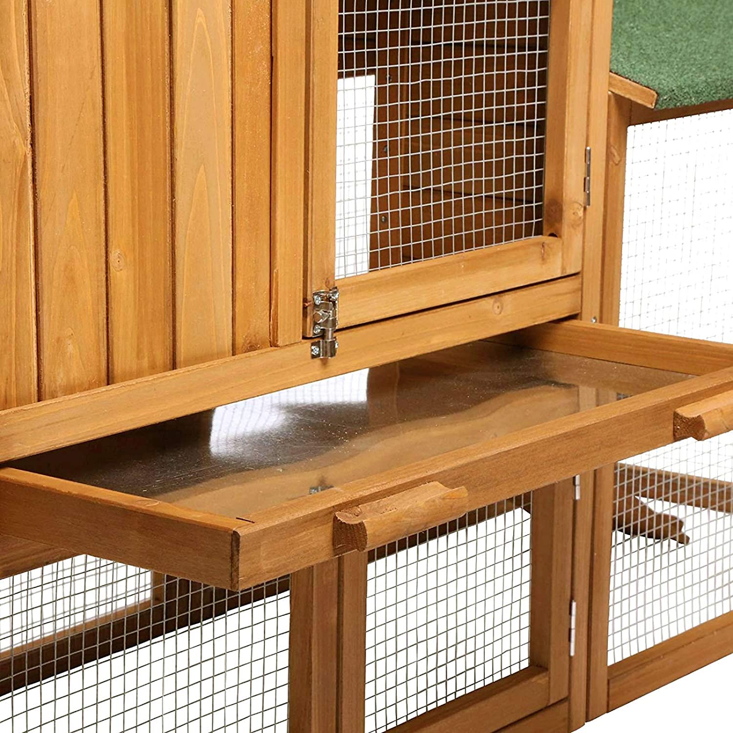  Dibea Corral para Animales pequeños de Primera Calidad, Modelo RH10240, Dimensiones: 147 x 52 x 85 cm. Corral de Madera con 2 amplios Pisos y vallado con 3 Puertas. para Conejos, liebres y cobayas 