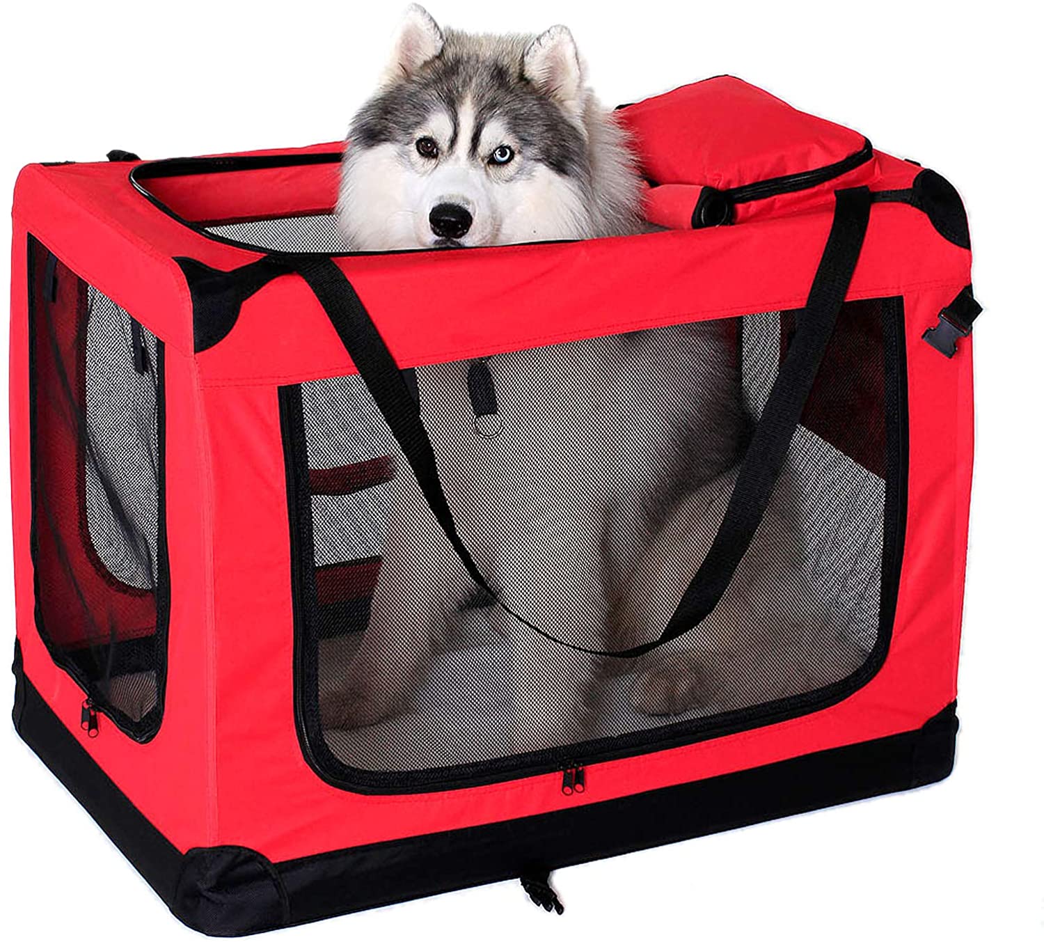  dibea TB10054 Bolsa de Transporte para Perros y Gatos, Rojo, (XXL) 90x61x65 cm 