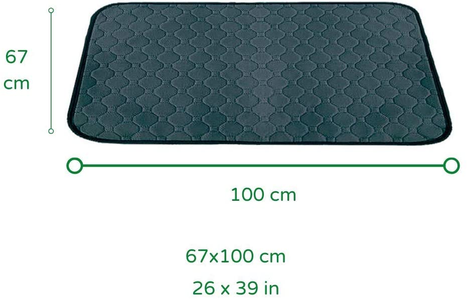  DISANE EMPAPADOR Perro Lavable Y Reutilizable 100 x 67cm Gris | Empapadores para Perros y Gatos Lavables a máquina respetuosos con el Medio Ambiente | Entrenamiento Cachorros, Mascotas Convalecientes 