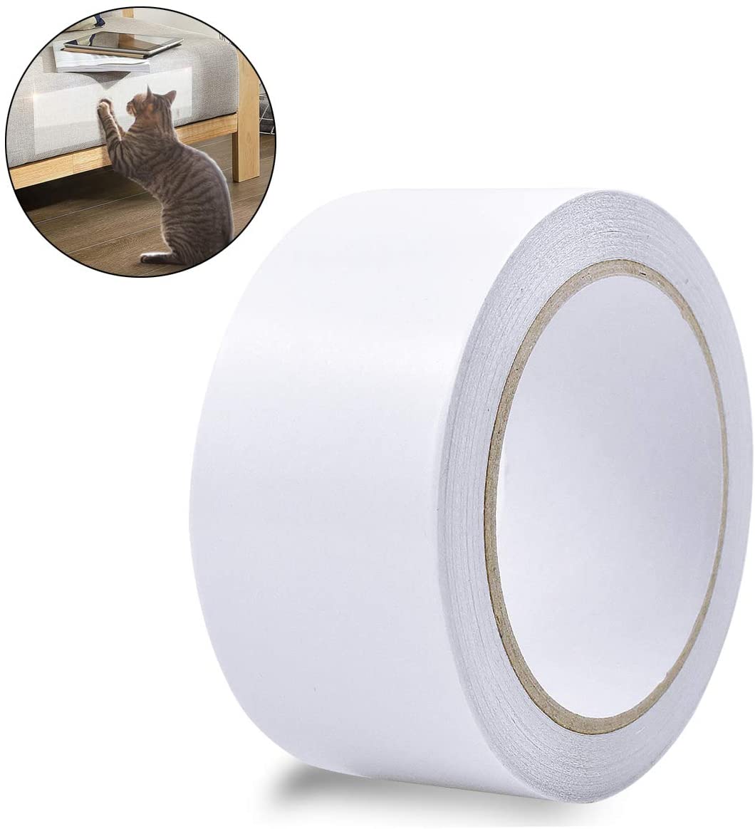  Dokpav 5CM x 27M Protector de Muebles Gatos, Cinta disuasoria antiarañazos para Gatos, Autoadhesivas contra Arañazos de Gato Protector para Gatos y Perro, Protector de Sofá contra Arañazos de Gato 