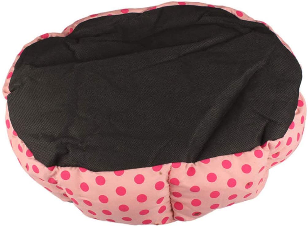  Donad Cama Redonda para Perros Fleece Interior con Estampado de Puntos Invierno cálido Suave para Perros pequeños y medianos Mascotas Perros Gato Estera Cojín Canasta Sofá 