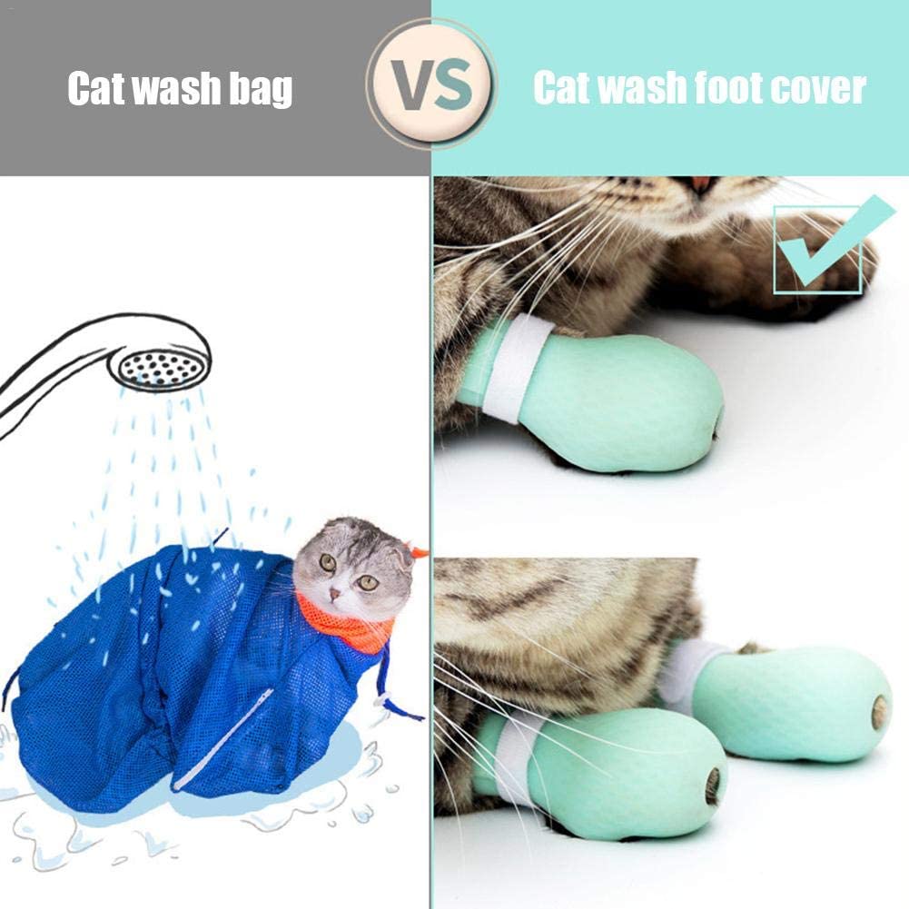  dream-cool Zapatillas antirrayas para pies de Gato, Botines de sujeción de Silicona para Cubrir Garras de Gato, 4 Piezas de Garras para Mascotas Cubiertas adecuadas para bañarse, afeitarse, Everyone 